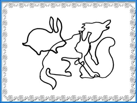 Узнай по контуру животных