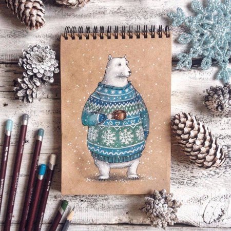 Вышивка животные в свитерах