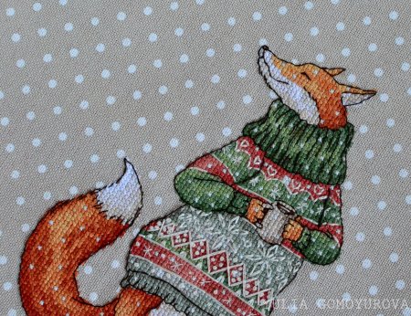 Заяц хипстер вышивка