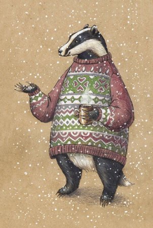Иллюстрации животных в свитере