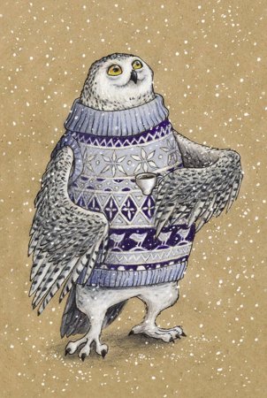 Медвежонок в свитере акварелью