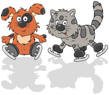 Весёлые зверушки на коньках