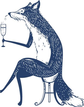 Лис с вином