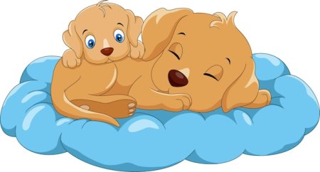 Собака спит на облаке