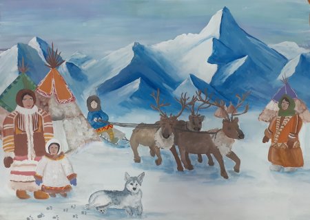 Тундра рисунок карандашом