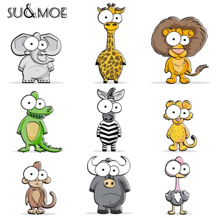 Забавные мультяшные животные