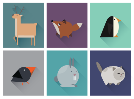 Животные из простых фигур