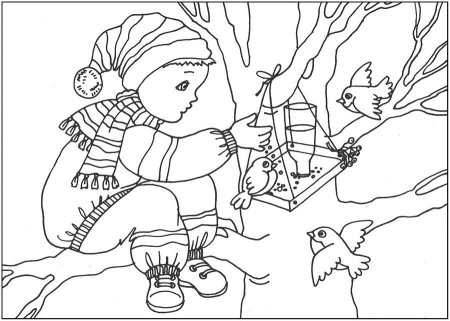 Кормушка для птиц раскраска