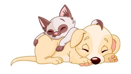 Милые щенки и котята мультяшные