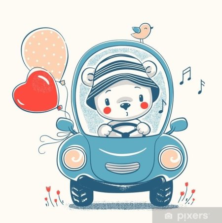 Мишка с машинкой