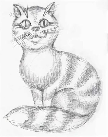 Рисунки котов карандашом