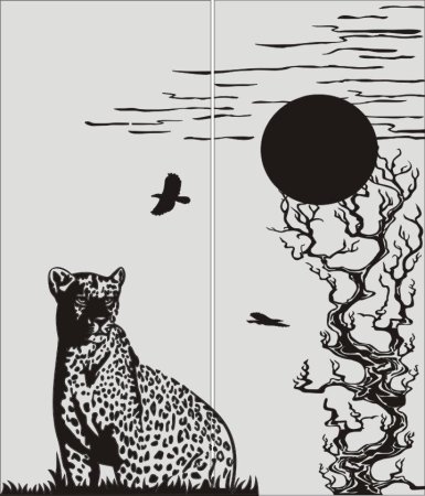 Пескоструйный рисунок леопард