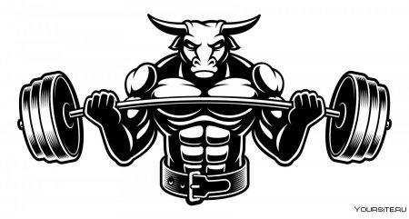 Бык качок со штангой