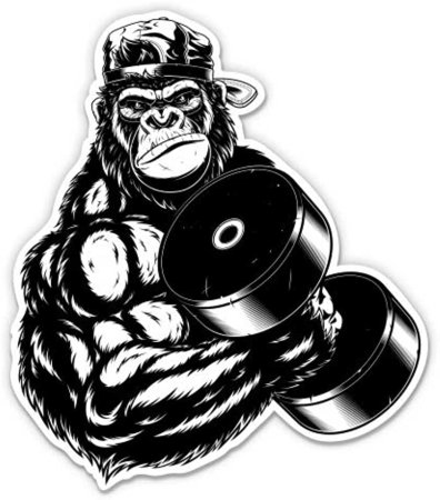 Горилла с гантелей