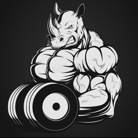 Бык с гантелей