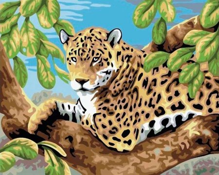Алмазная мозаика леопард 40х50
