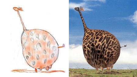 Детские рисунки животных в реальности