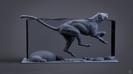 Скульптура животного в движении