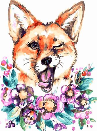 Акварельная лиса