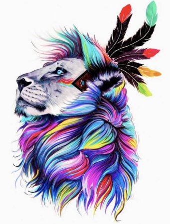 Лев индеец картина по номерам