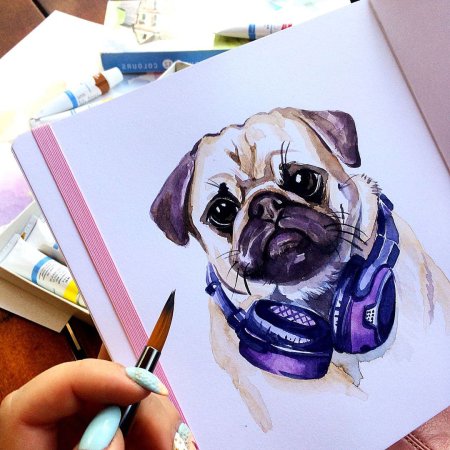 Мопс маркерами