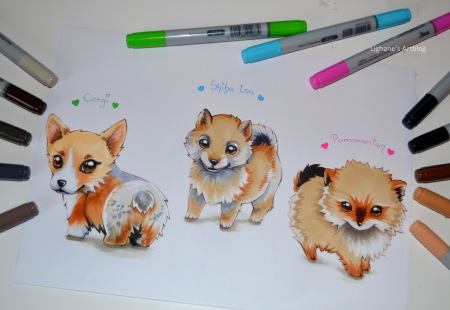 Скетчи маркерами животные