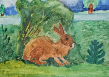 Зайчик под кустом