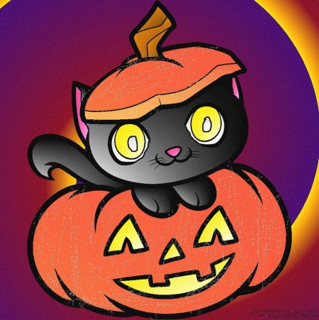 Хэллоуин с животными на прозрачном фоне