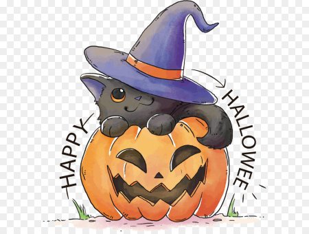 Кот Хэллоуин арт