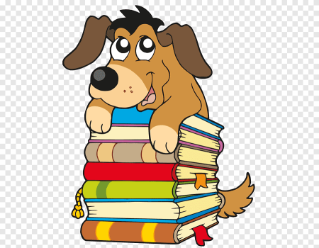 Мультяшные животные с книгой