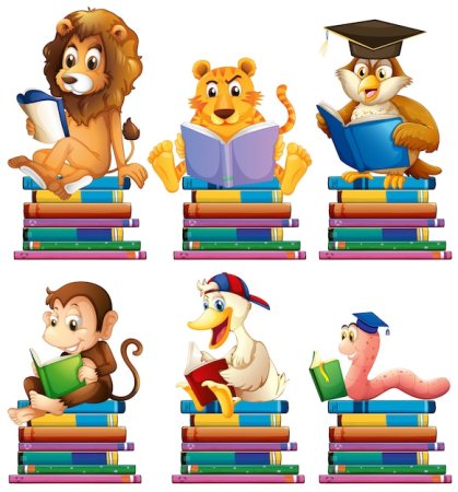 Животные с книжкой