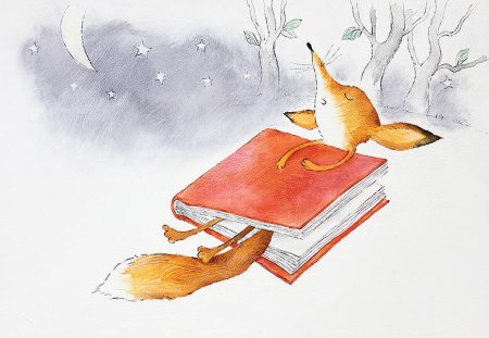 Лисенок с книжкой
