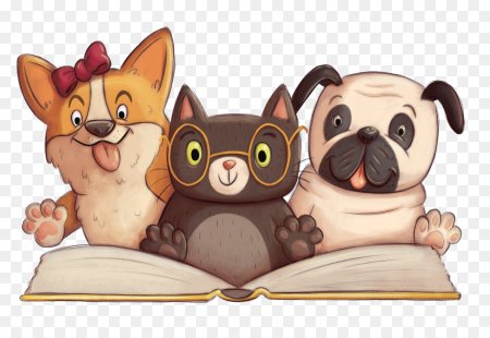 Мультяшные животные читают