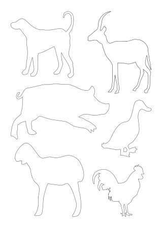 Силуэты животных для вырезания