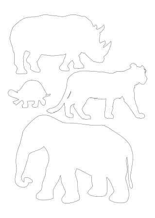 Силуэты животных для вырезания