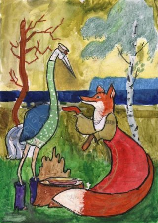 Сказка сказка журавль и лиса