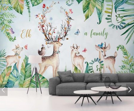 Фреска с оленями