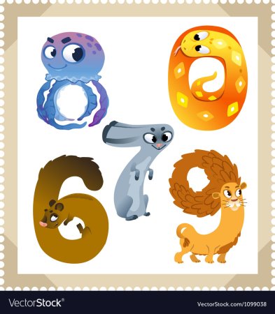 Животные в виде цифр