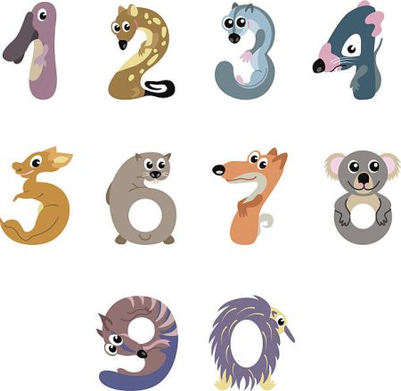 Числа в виде животных