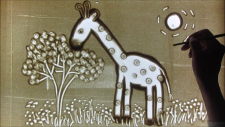 Рисование песком животные