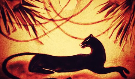 Рисование песком животных