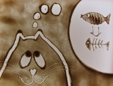 Рисование песком животные