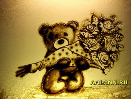 Рисование песком животных