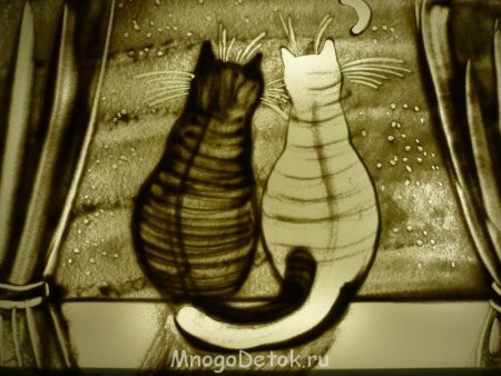 Рисование песком животные