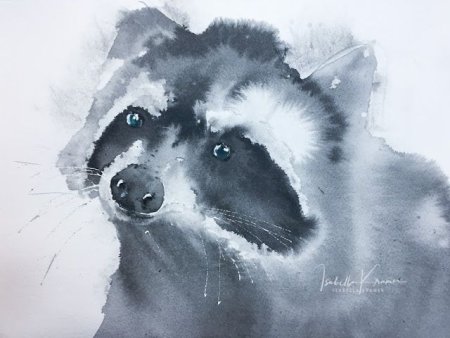 Собаки акварелью по сырому