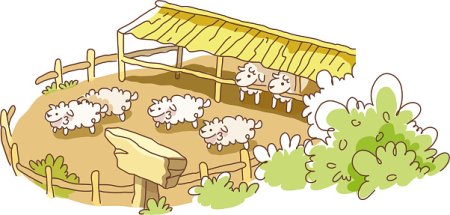 Загон для овец вектор