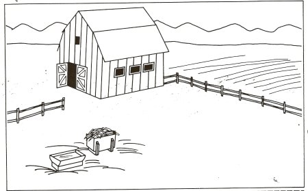 Раскраска ферма без животных