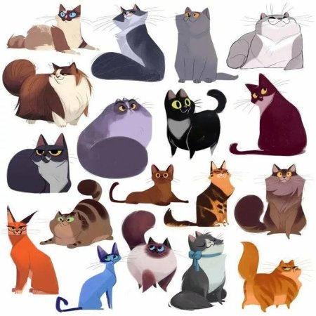 Стили рисования кошек