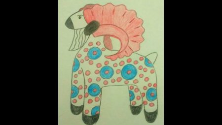 Дымковская роспись баран