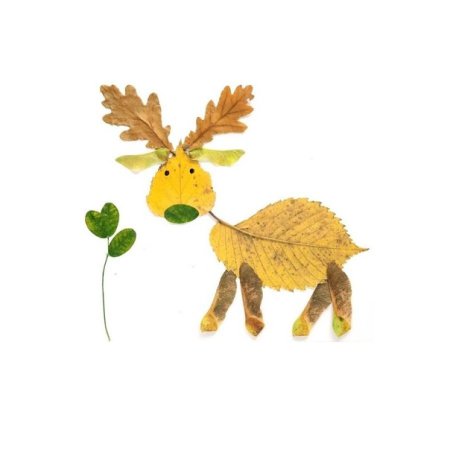 Слон из листьев аппликация